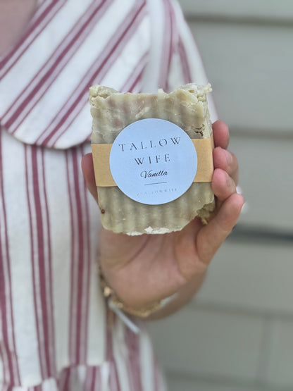 Tallow Shave Soap Bar (Vanilla)